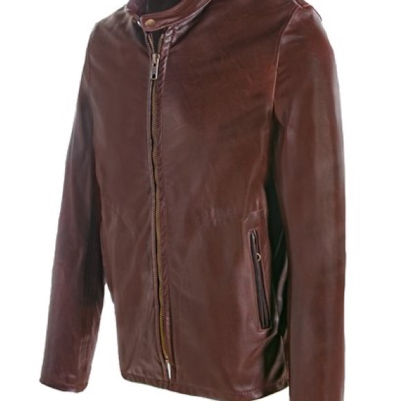 Schott NYC Perfecto 2XL Cafe Brown Racer Unlined Cowhide Leather Jacket $925 - Picture 2 of 4